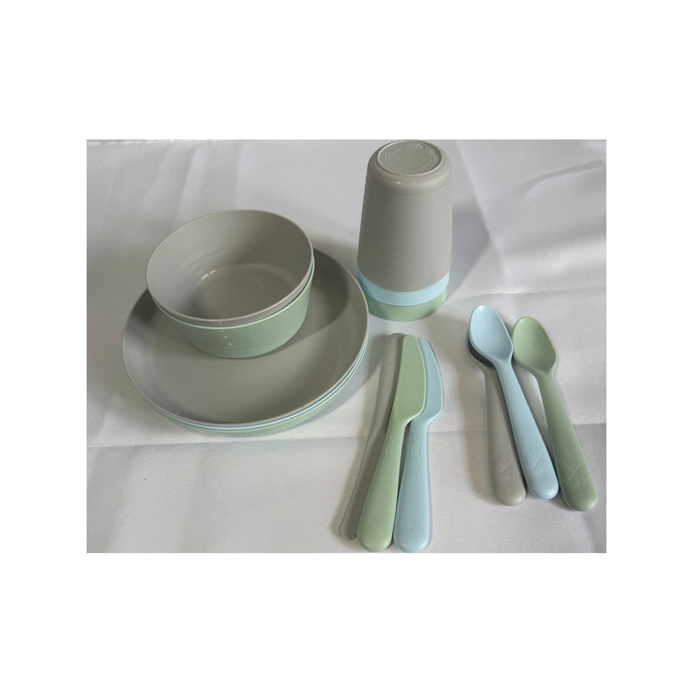 IKEA Kids Dining Wear Plastic Plates Bowls Cups Utensils Set BPA Free Toddler